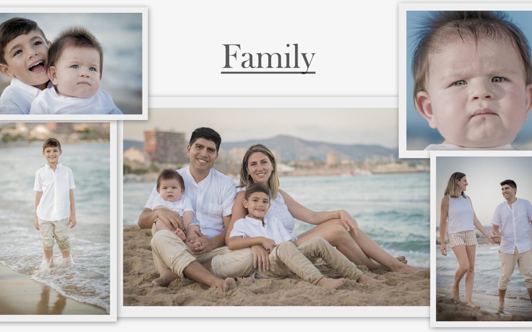 Fotografía de eventos de familia de vacaciones en la playa de campello fotografo Alicante