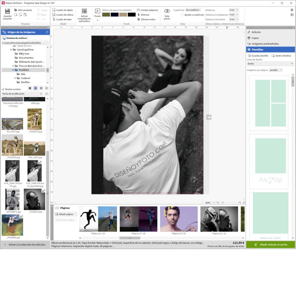Maquetación de álbum profesional con saal digital y el programa saal design para diseñoyfoto.com